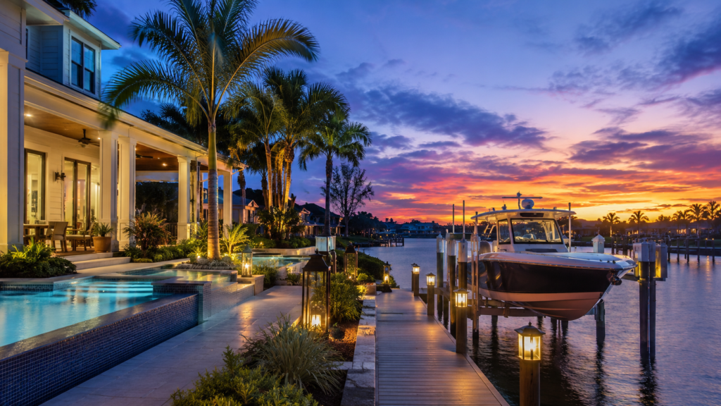 Waterfront home management for a Southwest Florida canal-front home with dock, boat lift, pool, and coastal exterior oversight